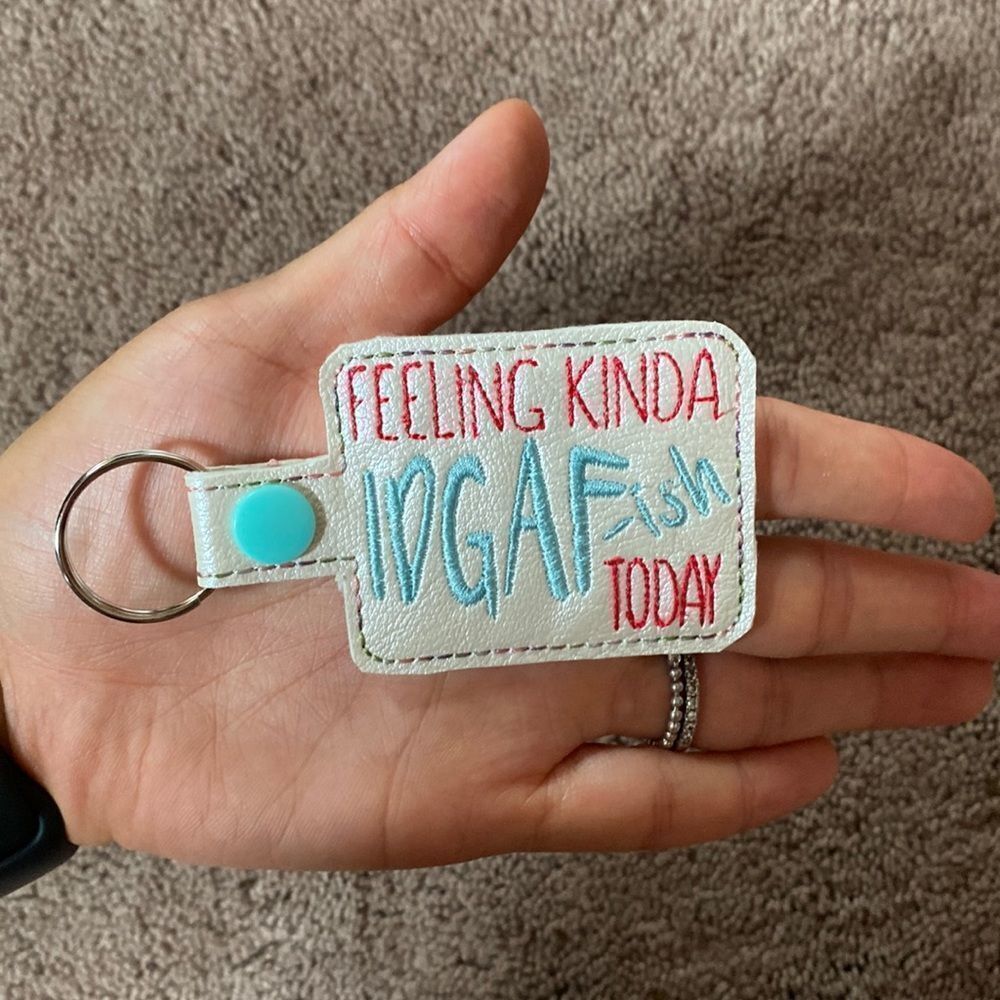 Embroidery snap tab keychain